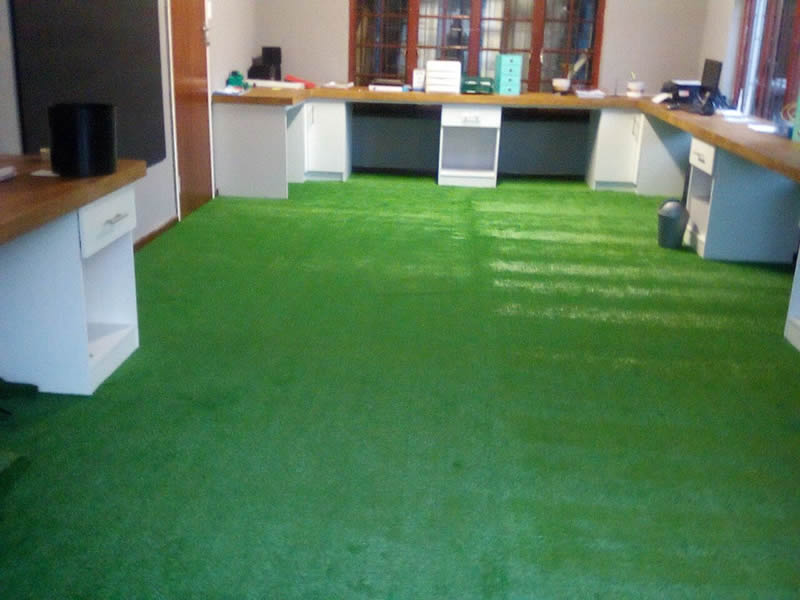 pgindoorartificialgrassinstallationforoffice SimpleGrassTurf.co.za